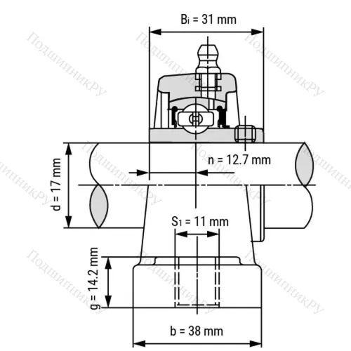 Подшипниковый узел SS-UCPPL 203 - Вал: 17 мм от производителя  LPZ
