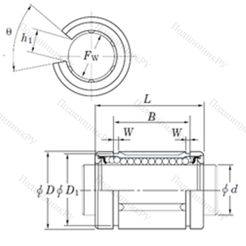 Подшипник шариковый линейный SDE 10OP от производителя  KOYO