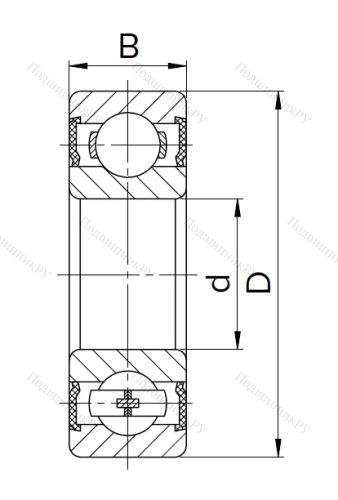 Миниатюрный шариковый подшипник 180018 T (608 2RST) в Туле