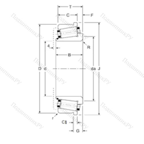 Подшипник роликовый радиально-упорный 104060/104100C от производителя  Gamet