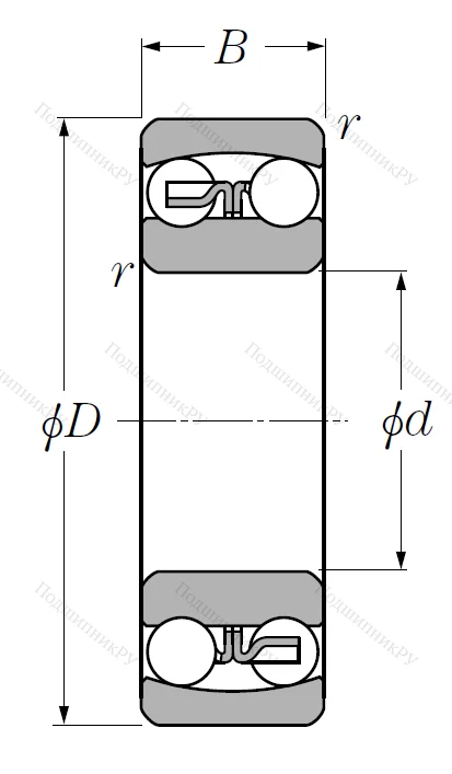 Двухрядный шариковый подшипник 1307 S