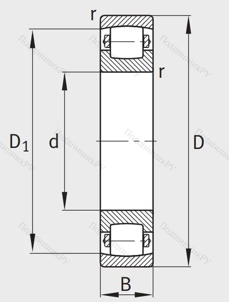Сферический роликовый подшипник 20308 TVP