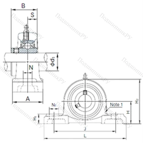 Подшипниковый узел шариковый радиальный UCPX 15