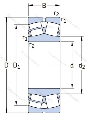Сферический роликовый подшипник 53612 Н (22312 W 33) в Туле