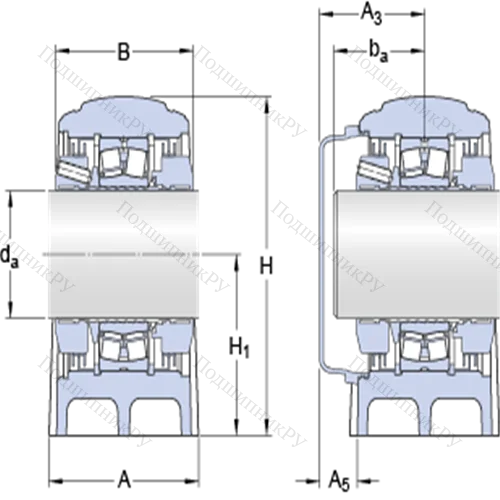 Стационарные роликоподшипниковые узлы (SKF ConCentra, для метрических валов) SYNT 70 FTS