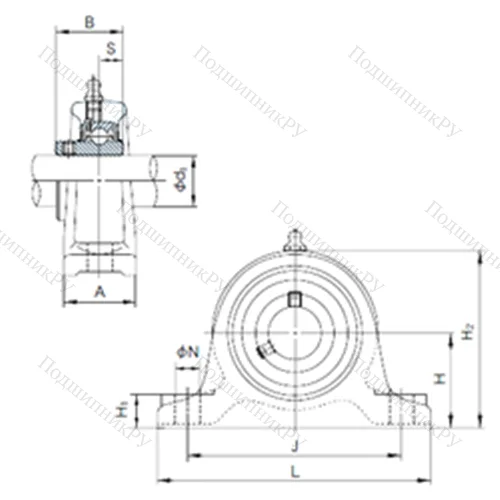 Подшипниковый узел шариковый радиальный UCIP 320