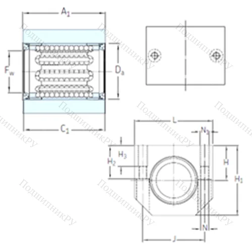 Подшипник шариковый линейный LUJR 40
