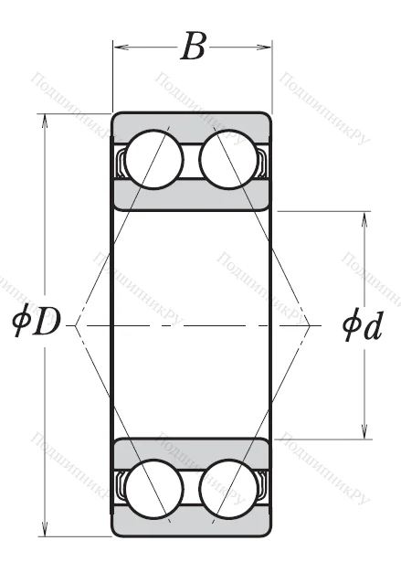 Двухрядный шариковый подшипник 3214 B 2RSRTNG