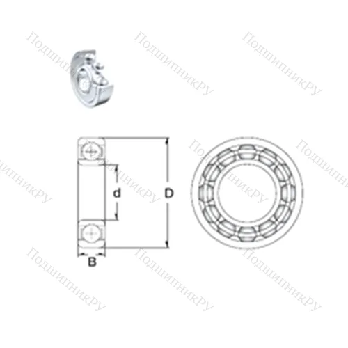 Подшипник шариковый радиальный 6205-2Z от производителя  ZEN