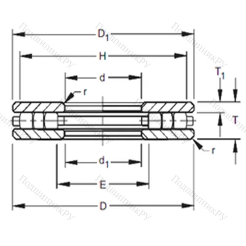 Подшипник роликовый упорный 30TP 108