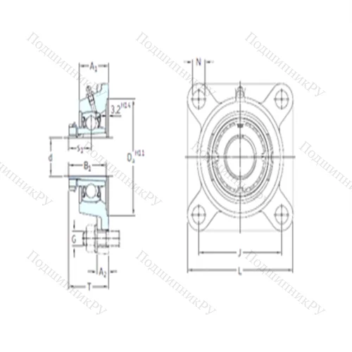 Подшипниковый узел шариковый радиальный FYJ 65 KF+HE 2313