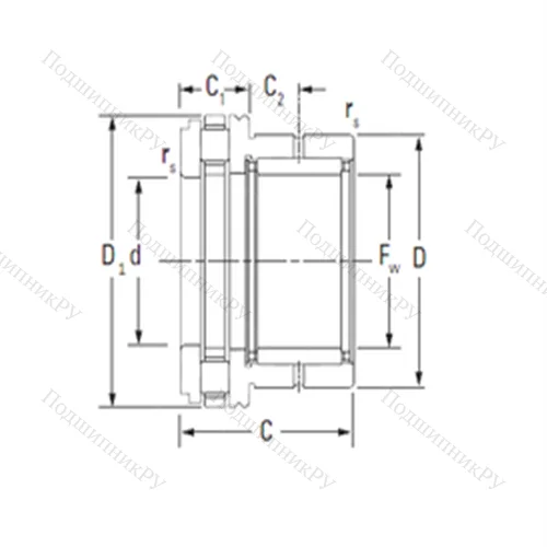 Подшипник комбинированный NAXR 40 от производителя  TIMKEN