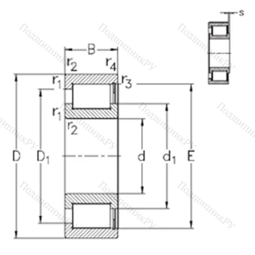 Подшипник роликовый радиальный NCF 28/1000-V от производителя  NKE Подшипник роликовый радиальный NCF 28/1000-V от производителя  NKE