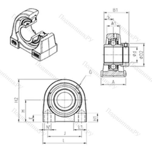 Подшипниковый узел шариковый радиальный EXPG 207