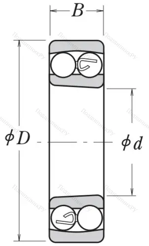 Двухрядный шариковый подшипник 1215 K в Туле