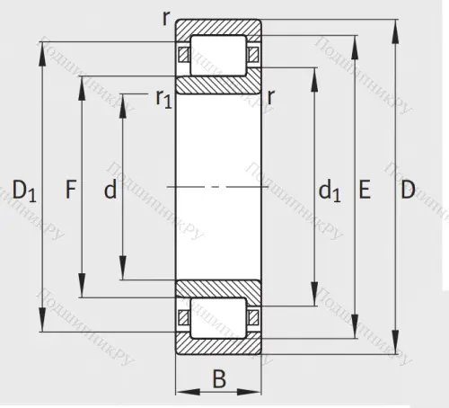 Роликовый цилиндрический подшипник NJ 2206 E XL TVP 2 от производителя  FAG