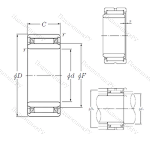 Подшипник игольчатый радиальный NK 12/12+IR 9?12?12