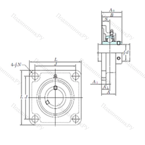 Подшипниковый узел шариковый радиальный UCSF 205H 1S 6