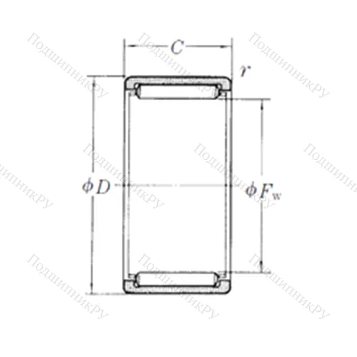 Подшипник игольчатый радиальный RLM 243216