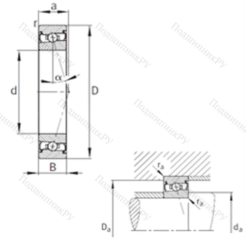 Подшипник шариковый радиально-упорный HCS 7004-C-T-P 4S