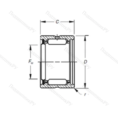 Подшипник игольчатый радиальный HJ-364828RS