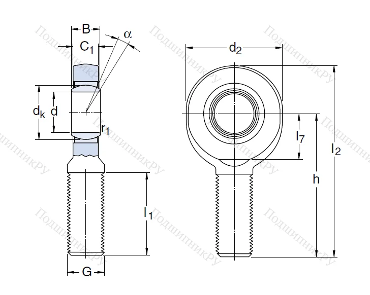 Наконечник штоков с внешней резьбой SA 10 E