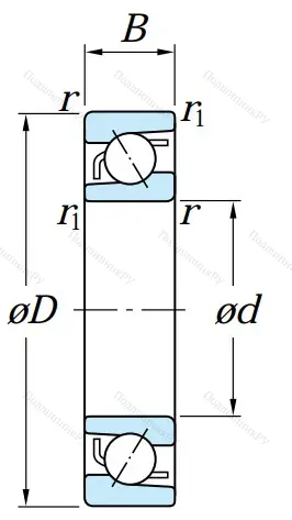 Однорядный шариковый подшипник 7313 BG