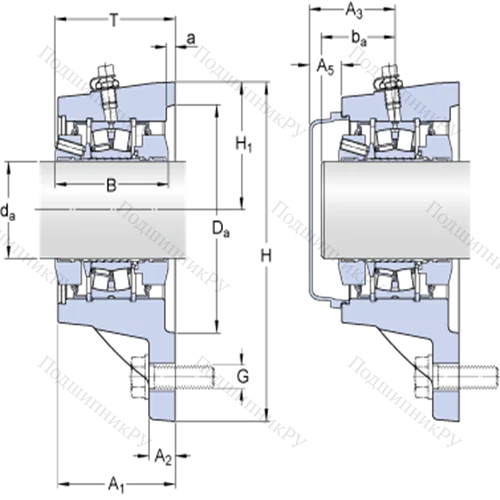 Фланцевые роликоподшипниковые узлы (SKF ConCentra, для метрических валов) FYNT 60 F