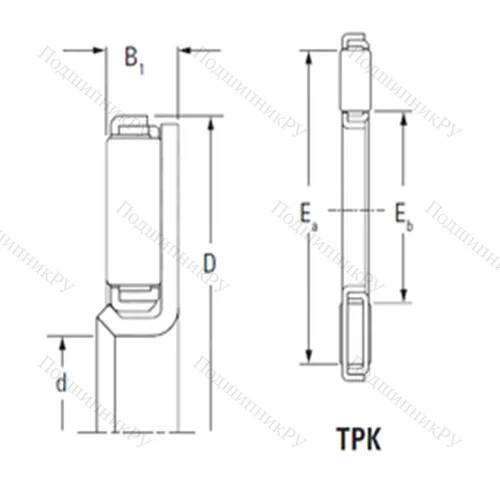 Подшипник игольчатый упорный TPK 3156L
