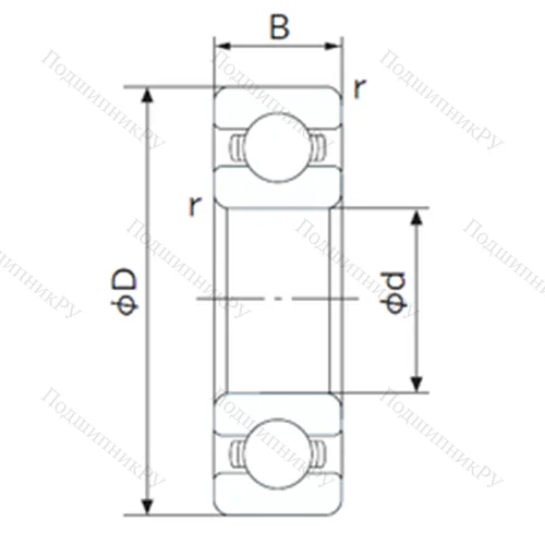 Подшипник шариковый радиальный 6311JT