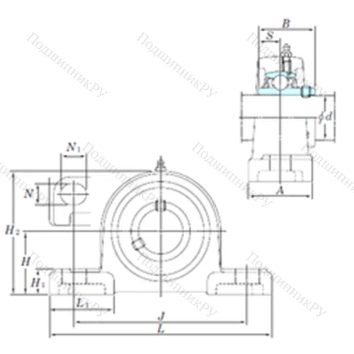 Подшипниковый узел шариковый радиальный UCP 217-52SC от производителя  KOYO