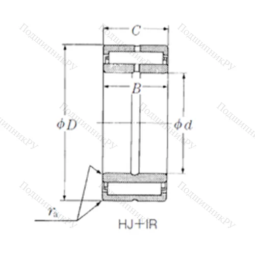 Подшипник игольчатый радиальный HJ-324116 + IR-273216
