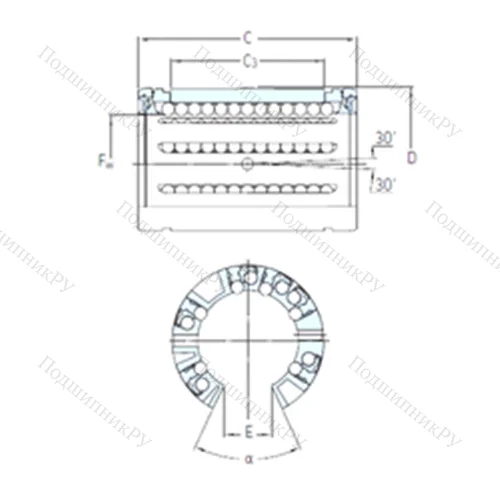 Подшипник шариковый линейный LBCF 16 A-2LS