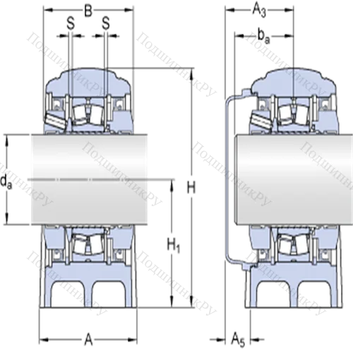 Стационарные роликоподшипниковые узлы (SKF ConCentra, для метрических валов) SYNT 70 LTF
