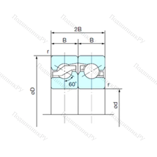 Подшипник шариковый упорно-радиальный спаренный 25TAB 06DF