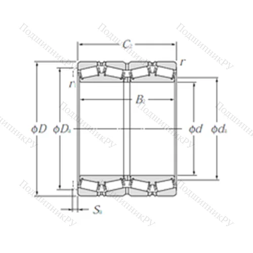 Подшипник роликовый радиально-упорный T-E-M 231649D/M 231610/M 231610D от производителя  NTN