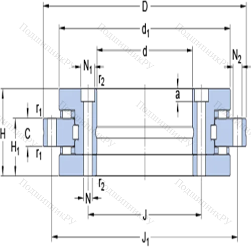 Прецизионные упорно-радиальные цилиндрические роликоподшипники NRT 180 B
