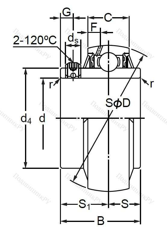 Корпусный подшипник UC 212 (480212 ГОСТ) в Туле