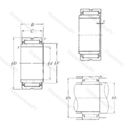 Подшипник игольчатый радиальный MR 648032+MI-546432