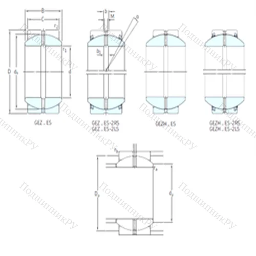 Подшипник скольжения сферический GEZ 308ES-2LS от производителя  SKF