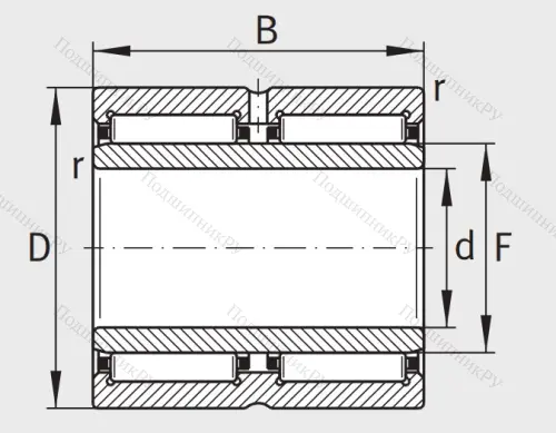 Игольчатый подшипник NA 6911 ZW XL от производителя  INA