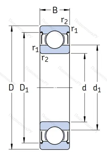 Однорядный шариковый подшипник W 6000 2Z в Туле