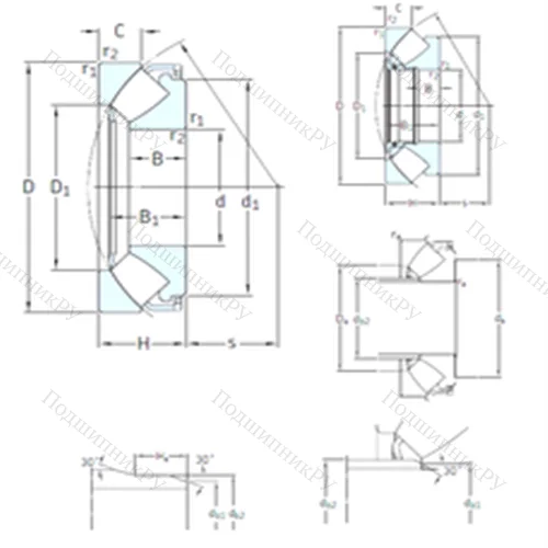 Подшипник роликовый упорно-радиальный 292/750EM от производителя  SKF