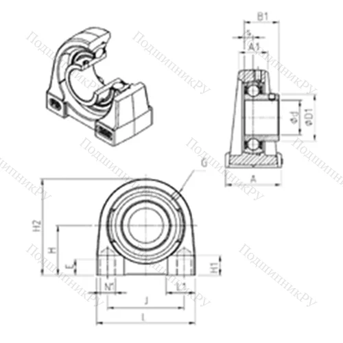 Подшипниковый узел шариковый радиальный USPG 209