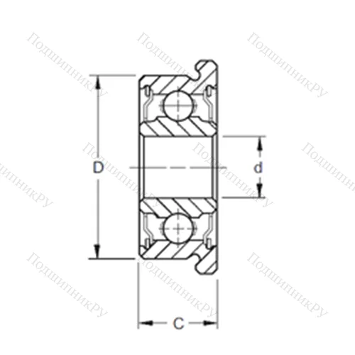 Подшипник шариковый радиальный F 688-2RSW 4