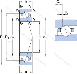 Подшипник 7011 ACE/P 4AH 1