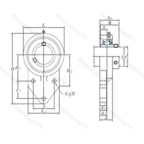 Подшипниковый узел шариковый радиальный UCFB 209-28 от производителя  KOYO