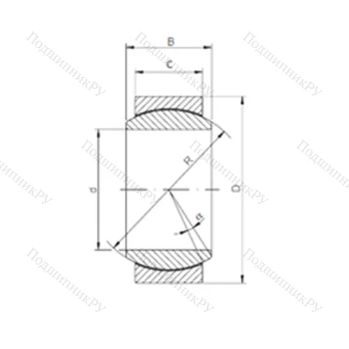 Подшипник скольжения сферический GE 8UK от производителя  ISO