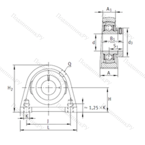 Подшипниковый узел шариковый радиальный PSHE 12
