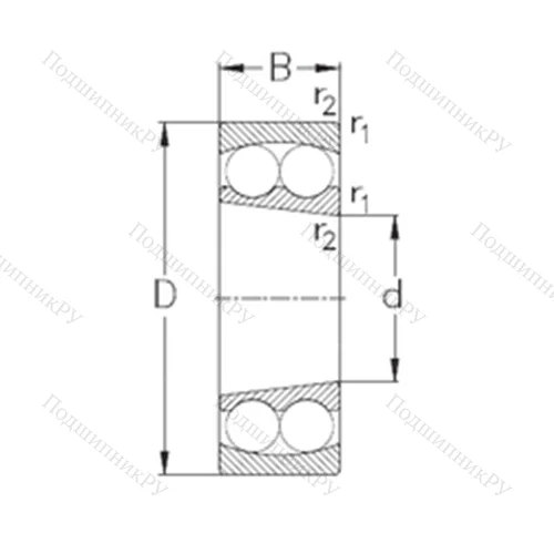 Подшипник шариковый радиальный самоцентрирующийся 1315-K